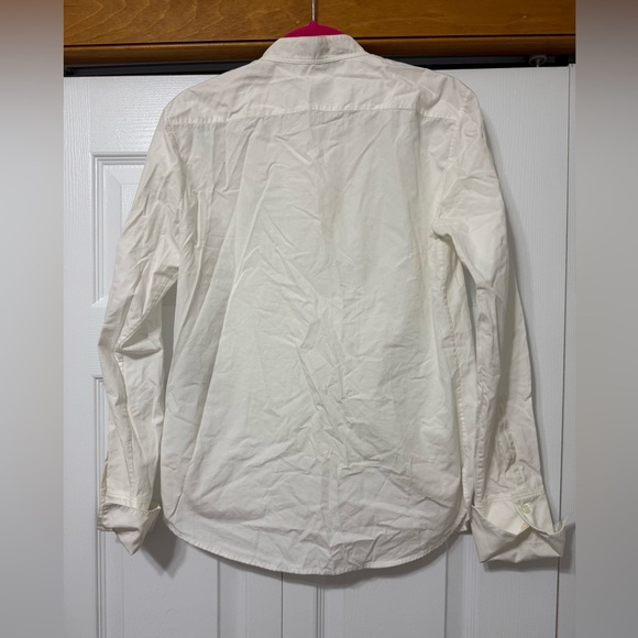 Saint Laurent White Ruffle-Front Button-Up Shirt - Picture 2 of 6